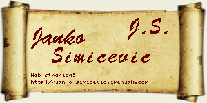 Janko Simićević vizit kartica